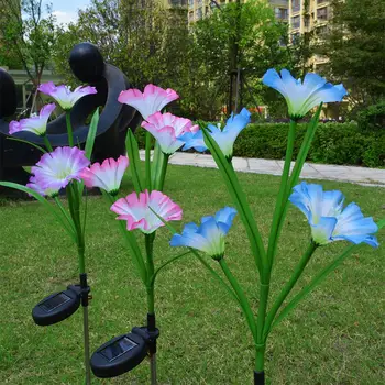 

2pcs 8 LED Solar Garden Light Morning Glory Lawn Lamp Waterproof Night Light for Outdoor Home Garden Decoration