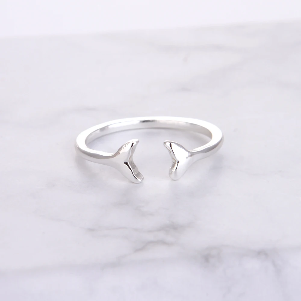 

SanLan 1pcs high quality silver color Bohomian Boho Leaping Dolphins Ring
