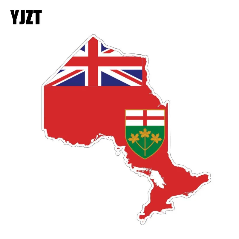 YJZT 10.4CM*15.4CM Car Styling Ontario Canada Car Sticker Decal Flag