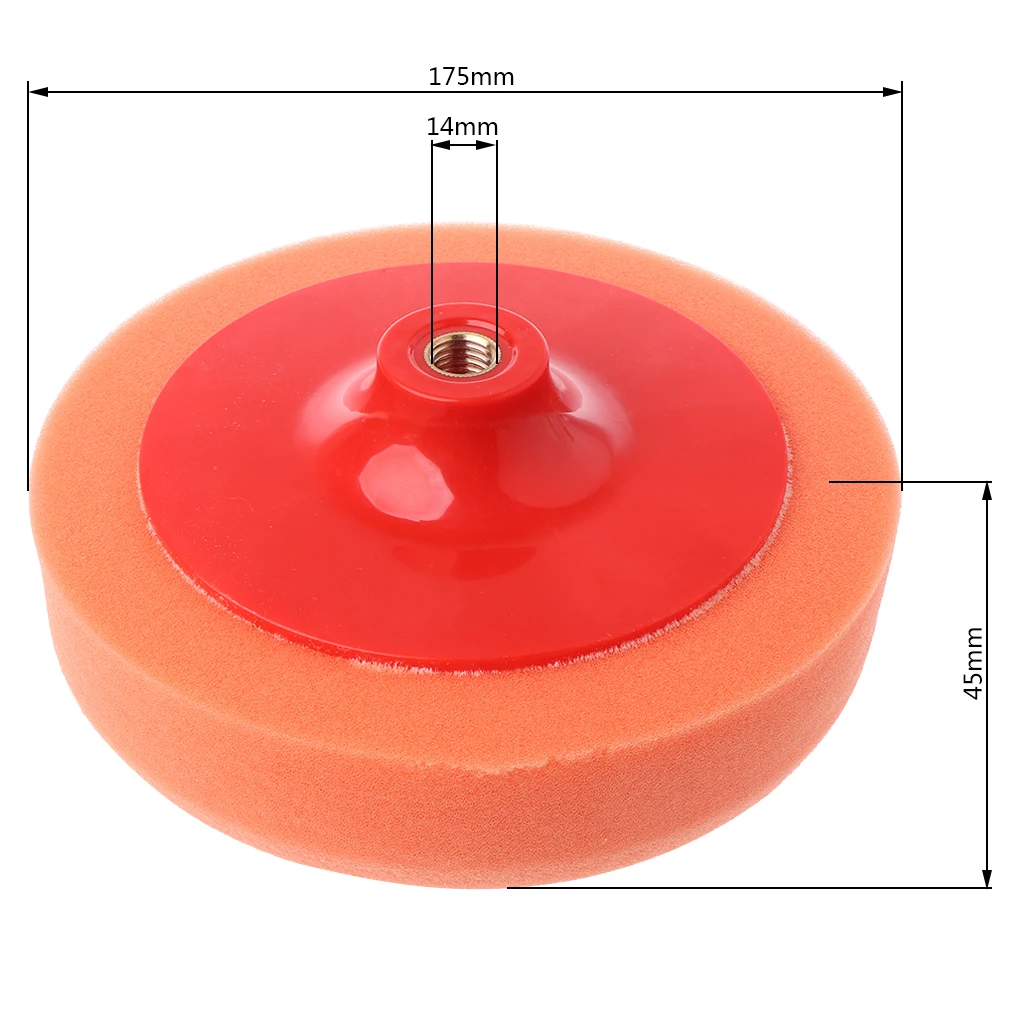 125 мм 175 мм авто полировка колодки Губка Колеса воск оранжевый полировальный станок аксессуары 831F - Цвет: Size 7M14