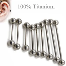 Showlove 1pcs14G/16G титановая Промышленная Штанга для языка кольца для пирсинга ниппеля оптом ювелирные изделия для тела