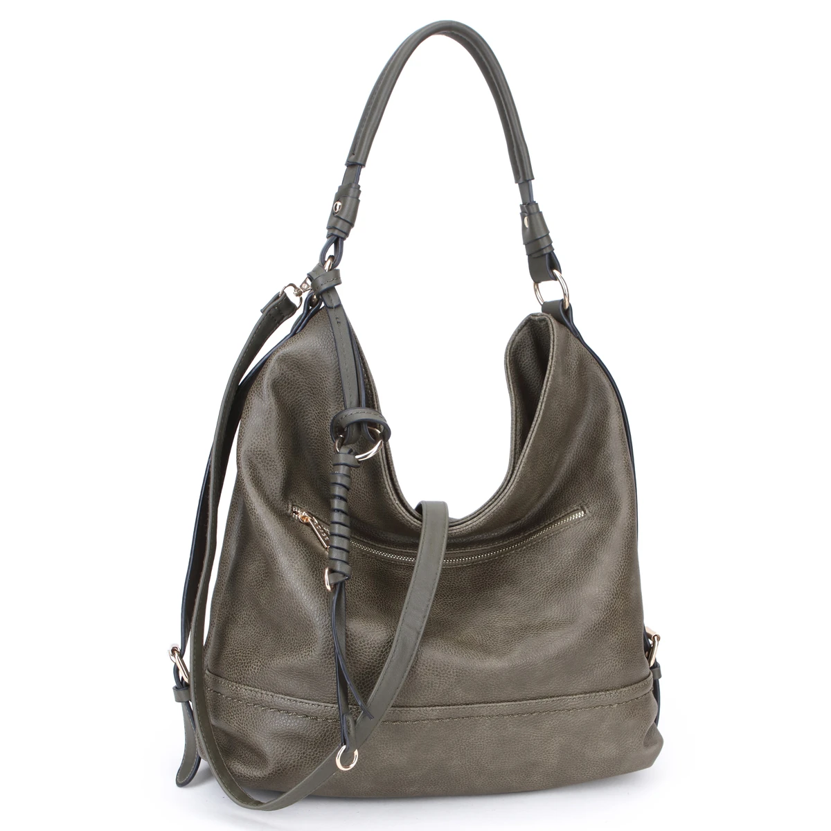 DASEIN Ultra Lightweight Stylish Casual Soft Water Wash Faux Leather Hobo Bag/Shoulder Bag with Twisted/Braided wave strand deco (3)