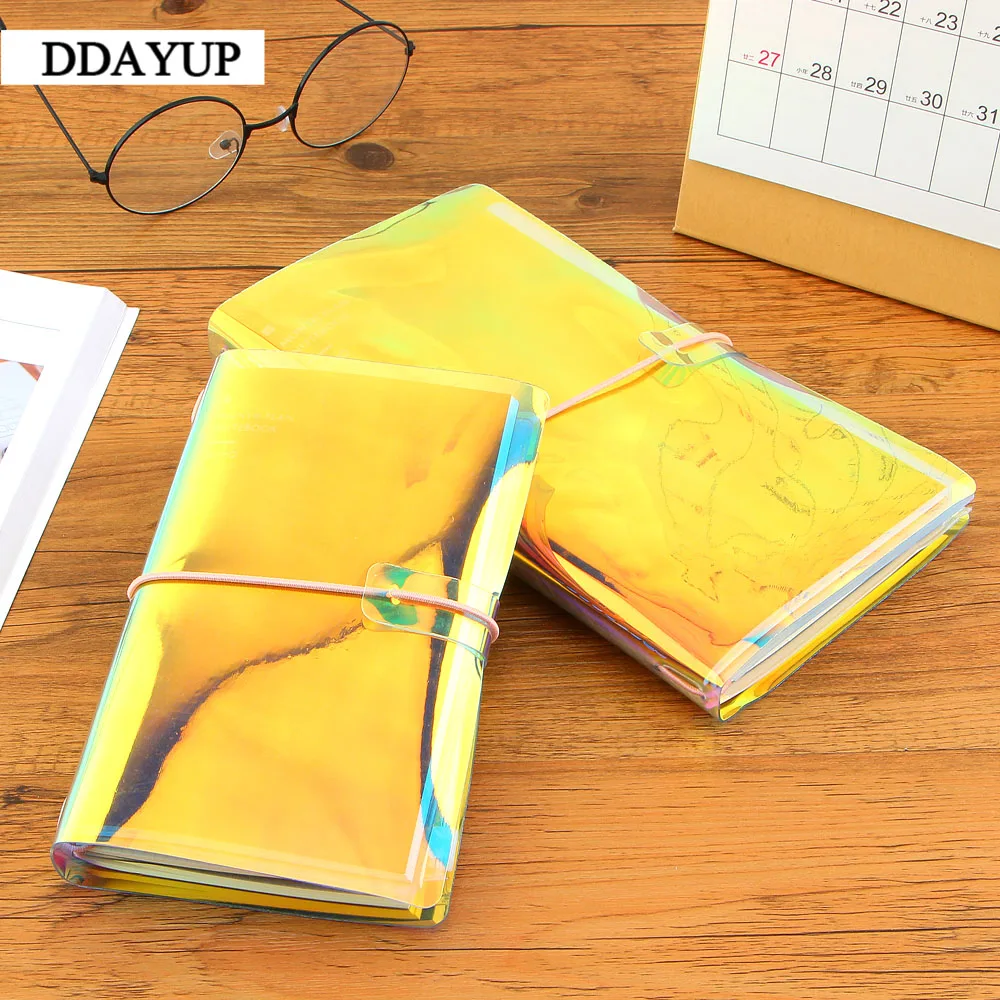 

Creative Fixed Transparent Notebook Laser Traveler Notebook Planners Creative DIY Vintage Travel daily 3 Refills