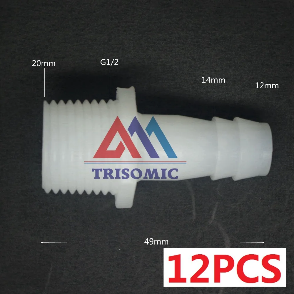 12 pieces 12mm G1/2 Straight Connector Plastic pipe Fitting Barbed with