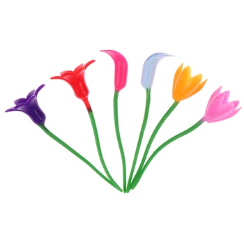 

6pcs Flowers Wine Cup Marker Silicone Label Party Dedicated Glass Cup Recognizer Tools for Wine Glass (Random)