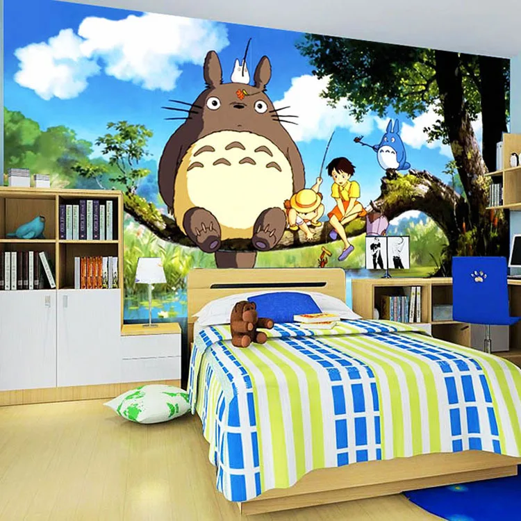 Cute Japanese Anime Totoro Wall Mural Silk Wallpaper Custom Large Photo  Wallpaper Art Room Decor Kid's Room Ceiling Bedroom - Wallpapers -  AliExpress