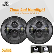 CO LIGHT 7 pulgadas de la motocicleta faro E9 DOT E-mark Led faro para Offroad Lada 4x4 Niva UAZ H4 Hola cruce 50W 30W 12V 24V