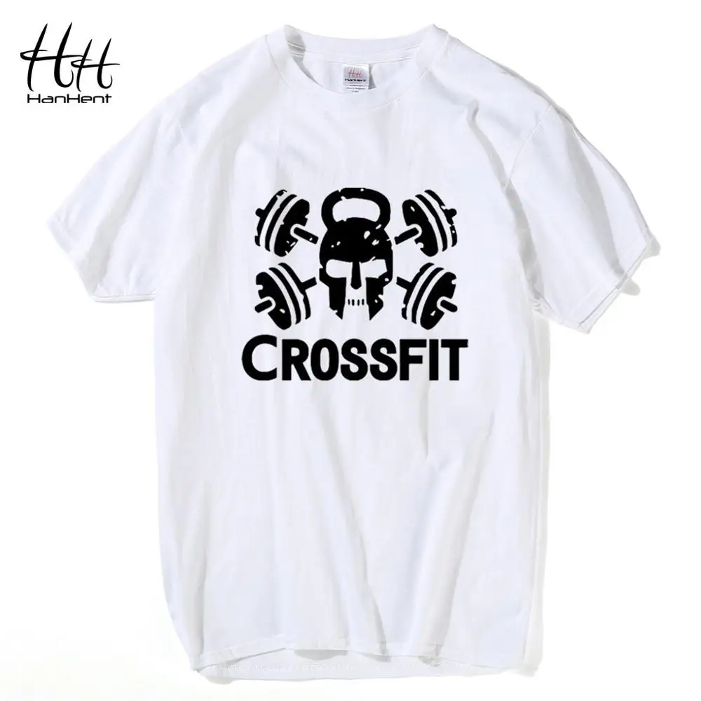 HanHent тяжелая атлетика, crossfit футболка для детей на резиновой подошве; мужские летние футболки с бабочкой для Фитнес футболки Для Мужчин Тренировки печатные Для мужчин crossfit футболка - Цвет: TA0332White