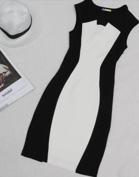 black and white monochrome dress
