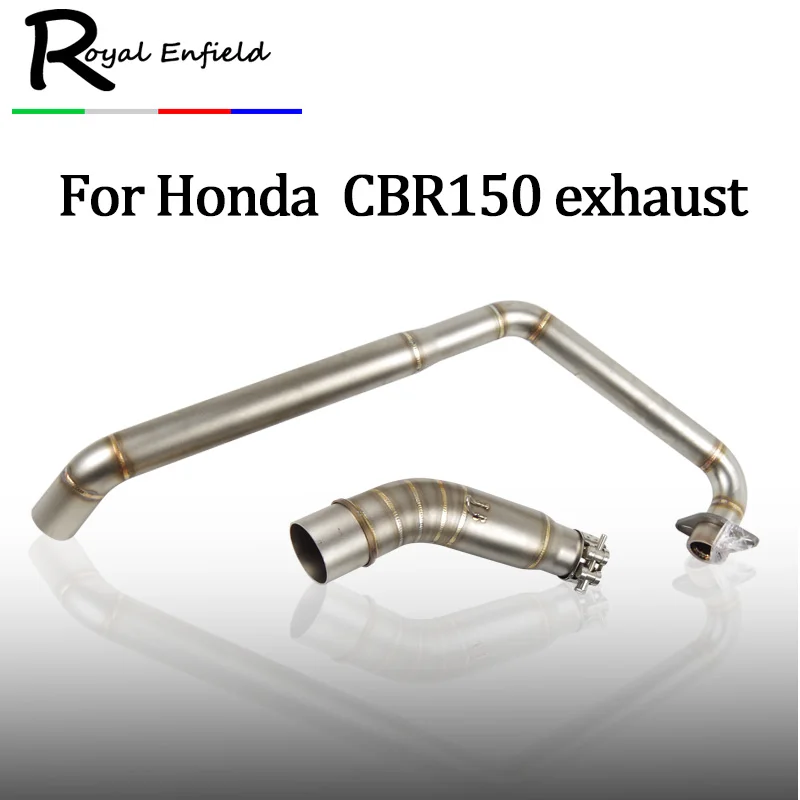

CB150R Motorcycle Full System Exhaust Escape Modified Contact Front Middle Link Pipe Slip-on For Honda CBR150 Without Muffler