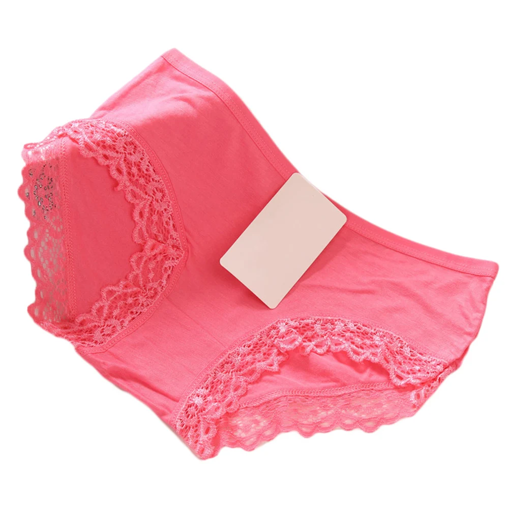 Women's Sexy Lace Panties High Quality Cotton Low Waist Briefs Cozy Lingerie Solid Color Seamless Woman Cotton Panties Underwear