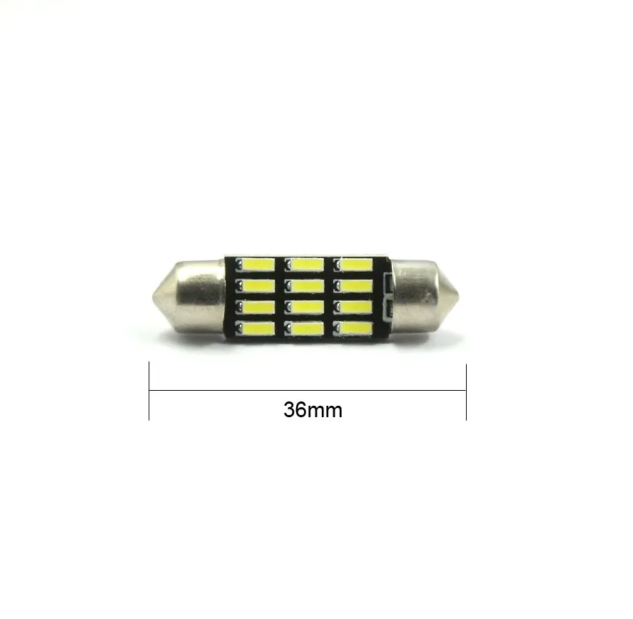 100x оптовая продажа авто внутренний светильник лампочка 4014 C5W 36 мм 12SMD 12 v светодиодный подвесной фонарь для чтения макияж зеркало легко