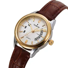 Nord Mode Femmes Montres Unique Calendrier Design Femme Casual Montres Véritable En Cuir Élégant Lady Horloge de Cadeau Femme Heure
