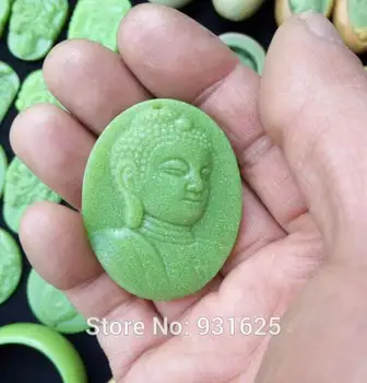 

Natural Fluorite Luminous Stone Carved Chinese Kwan-Yin Buddha Lucky Pendant +Rope Necklace Glow in Dark luminous stones Jewelry