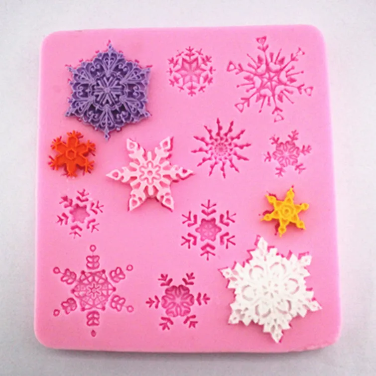 

DIY snowflake silica gel candy mould cake decorating Chocolate candle wax lace mold