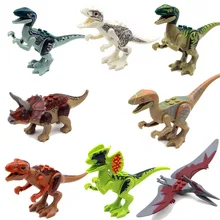 10 лотов динозавров строительные блоки детские игрушки фильм ТВ персонажи экшн-образования коллекция подарки на день рождения для детей