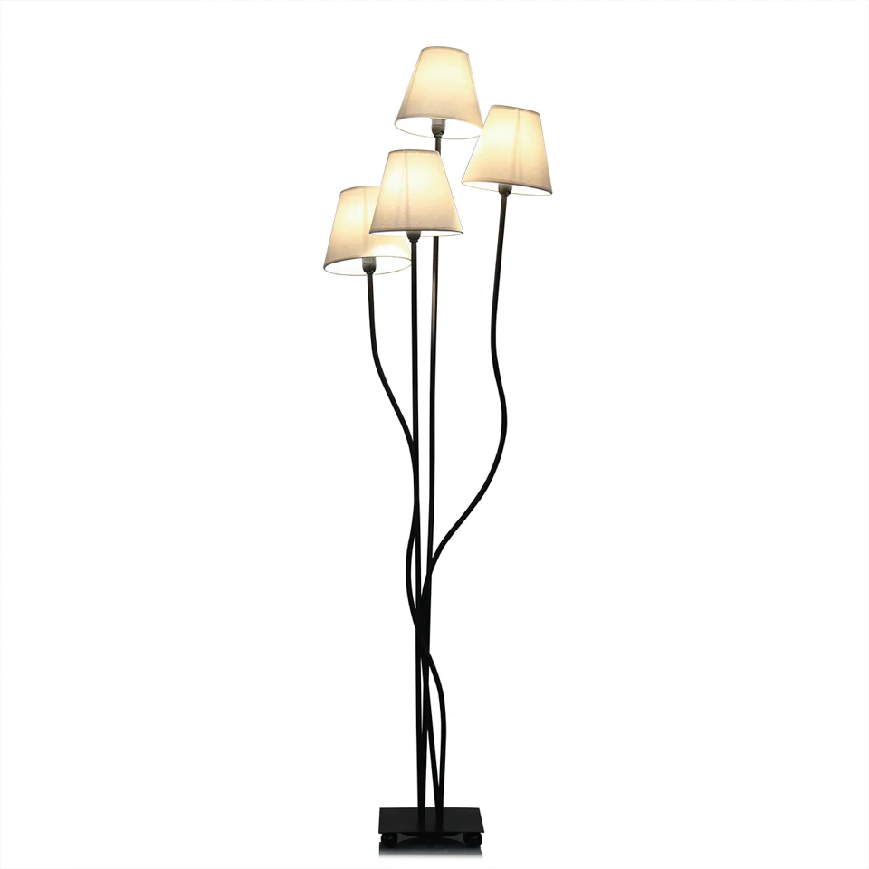

4 Heads Fashion Floor Lamp with Beige Lampshade Contemporary Stylish Elegance Floor lighting for Foyer Bedroom Hotel Office