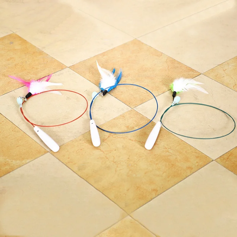 

Pet LED Light Playing Exercise Toys Cat Interactive Feather Toy for Pet Cat Kitten Cat Teaser Stick Wand LED Light Playing Toy