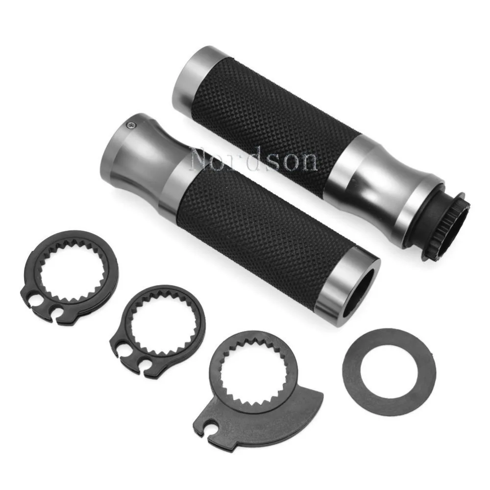 7/8" Motorcycles Handlebar Hand Grips + Throttle Wires Accessories Set for Suzuki Honda Kawasaki Yamaha Buell Ducati Titanium-in Grips from Automobiles ...
