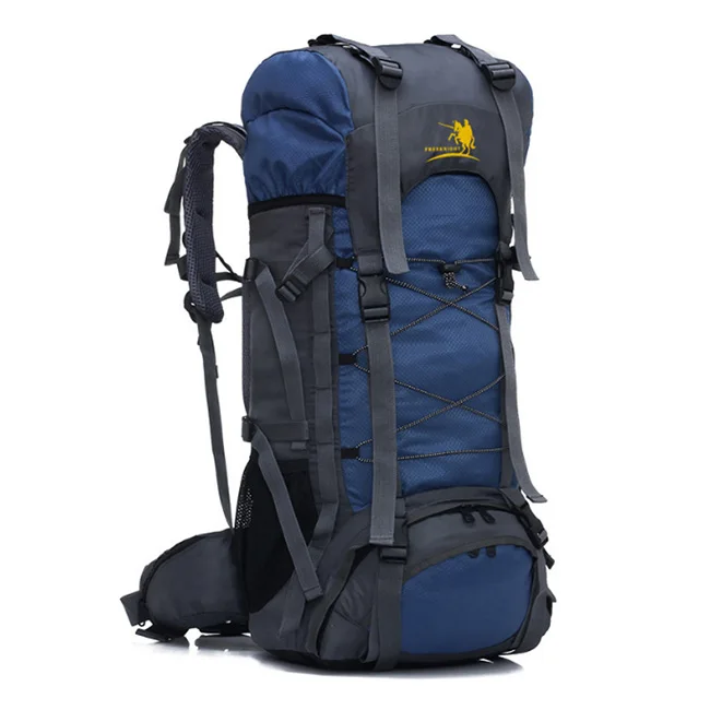 Хит, водонепроницаемый походный рюкзак для путешествий, 60л, спортивная сумка для женщин и мужчин, сумка на плечо для кемпинга, альпинизма, альпинизма - Цвет: Navy Blue