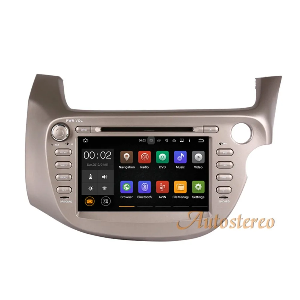 Clearance Car CD DVD player Android 7.1 16GB 2GB Car GPS navigation for Honda Fit RHD 2007-2013 radio mirror link mp3 video player Golden 2