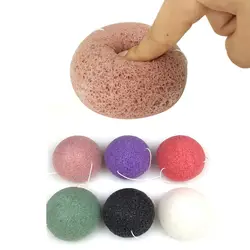 4 цвета натуральный Konjac Sponge уход за кожей лица для очистки губка для мытья Косметические Puff отбеливание глубоко очищая поры Губка Puff