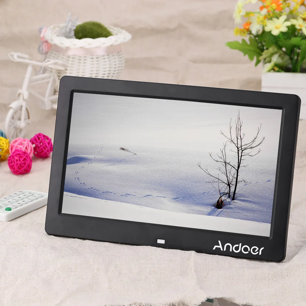 Andoer 10," lcd цифровое фото рамка альбом будильник MP3 MP4 фильм плеер 1024*600 HD с пультом дистанционного управления