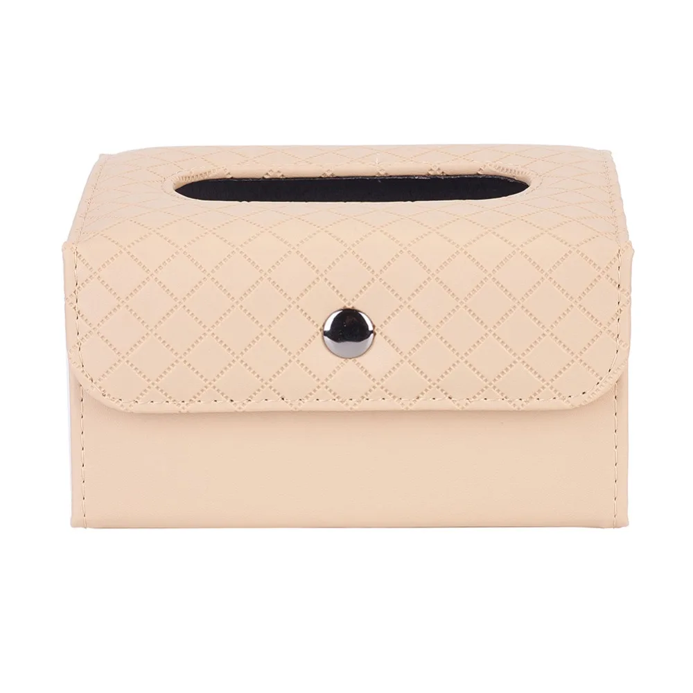 

Foldable PU Tissue Box Cover Rectangular Holder for Home Car Office Decor