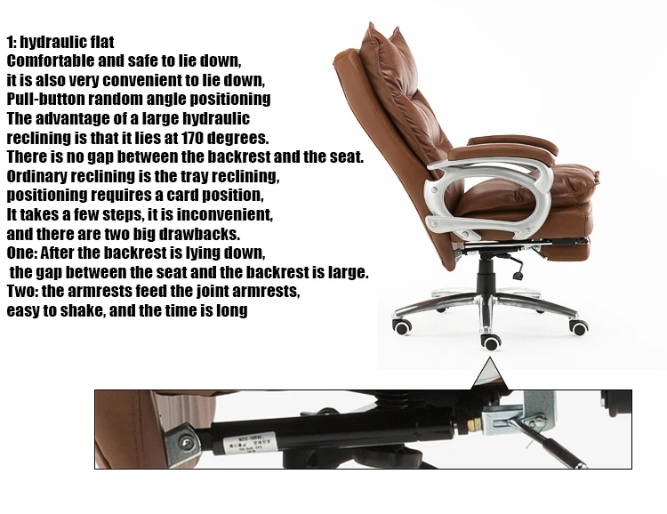 Воловья кожа 515 офисное кресло с колесиком из натуральной кожи, эргономичное кресло с подставкой для ног