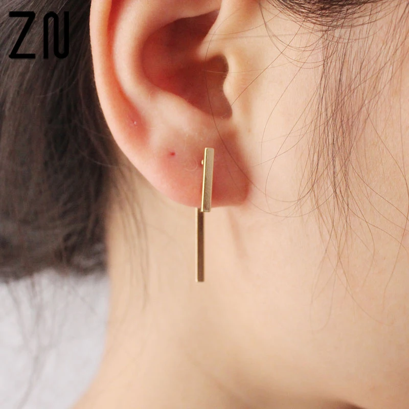 

2017 Personalized New Fashion Earrings Brinco Simple T Bar Stud Earrings Jewelry for Women Korean Small Earing Mariage Gifts