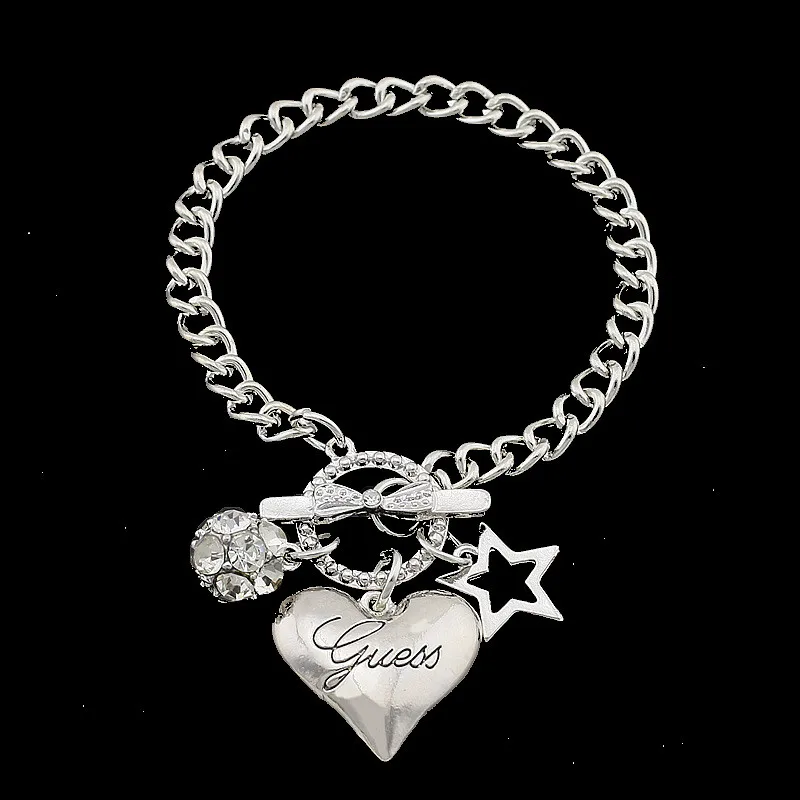 Женский браслет с кристаллами Canner Love Heart золотой серебряный цвет Bileklik модное
