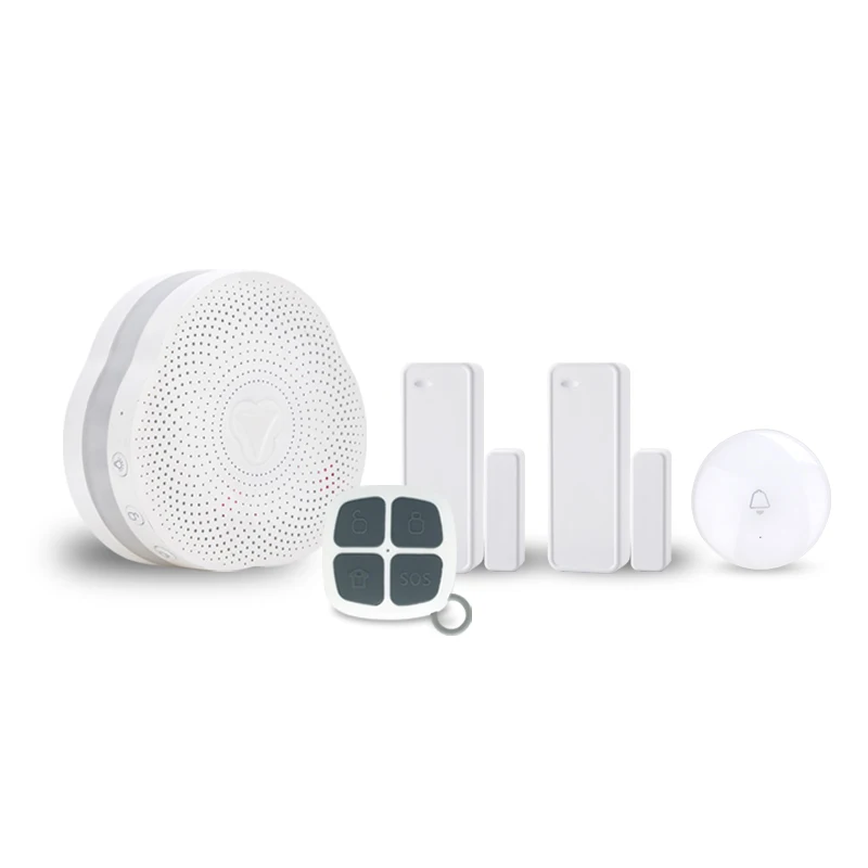 

Smart bluetooth wireless doorbell/alarm host work with sensors,support APP control 3 night light and 10 music song for doorbell