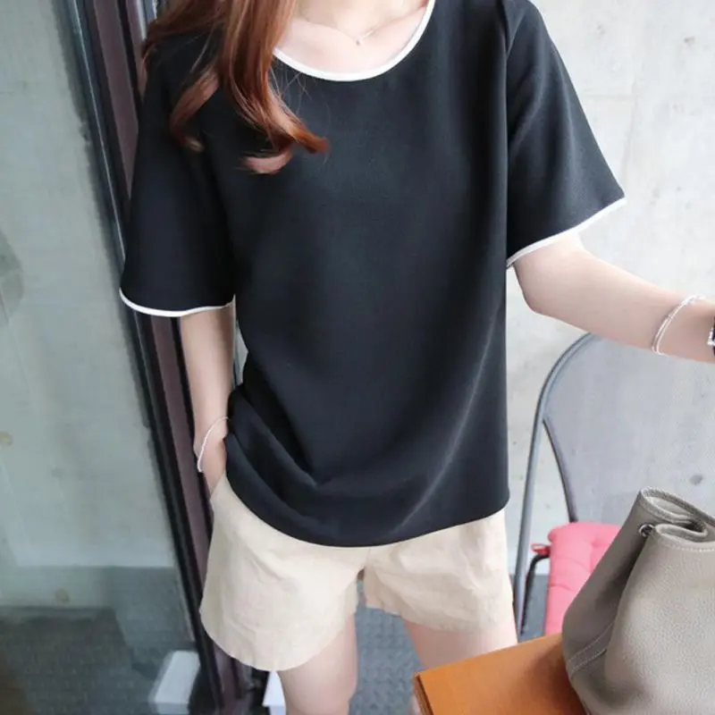 

Summer Women T-shirt Fashion Casual Lady Top Tees Short Sleeve O-neck Tops