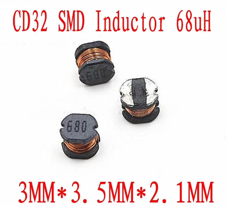 3000 шт. SMD силовой индуктор CD32 68uH чип 3*3*2 мм неэкранированный проволочный