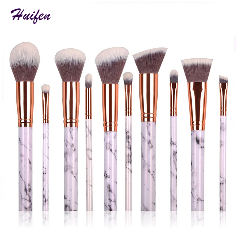 

10pcs Marbling Makeup Brushes Set Powder Foundation Eyeshadow Cosmetic Tools Marble Texture Make up Brush 20sets/lot (YP0182)