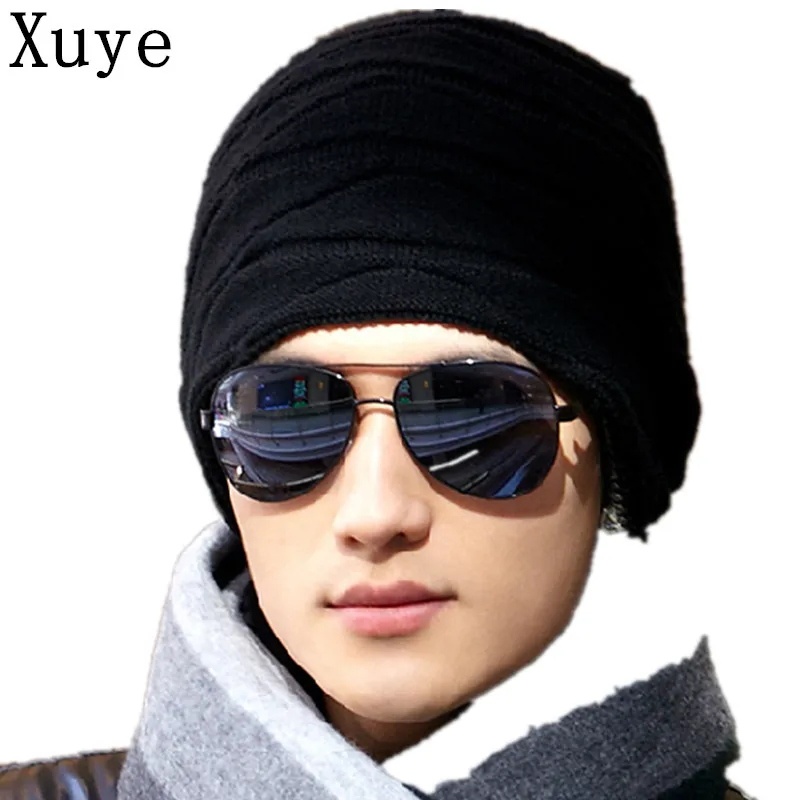 XUYE unisex winter fashion warm knitted Beanies men headwear hats head