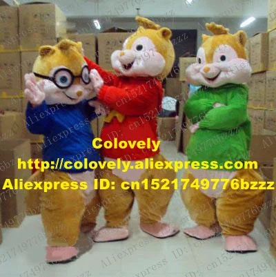 

Lively Brown Theodore Simon Alvin And The Chipmunks Squirrel Chippy Chipmuck Mascot Costume With Smiling Face No.476 Free Ship