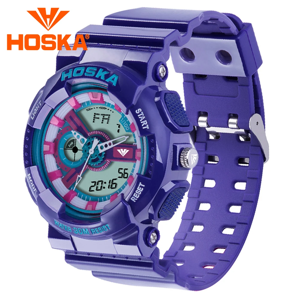 

Brand student Women's watches sport Quartz watch digital Double display digital-watch student LED digital watch waterproof