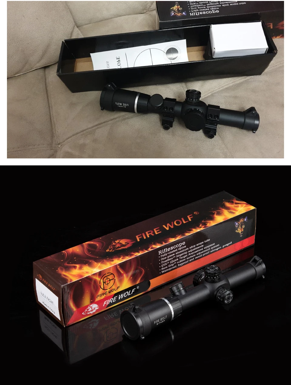 Охотничий прицел Fire Wolf 2-7X24 тактический прицел оптический прицел Riflescopes 11 мм 20 мм крепление охотничий светильник