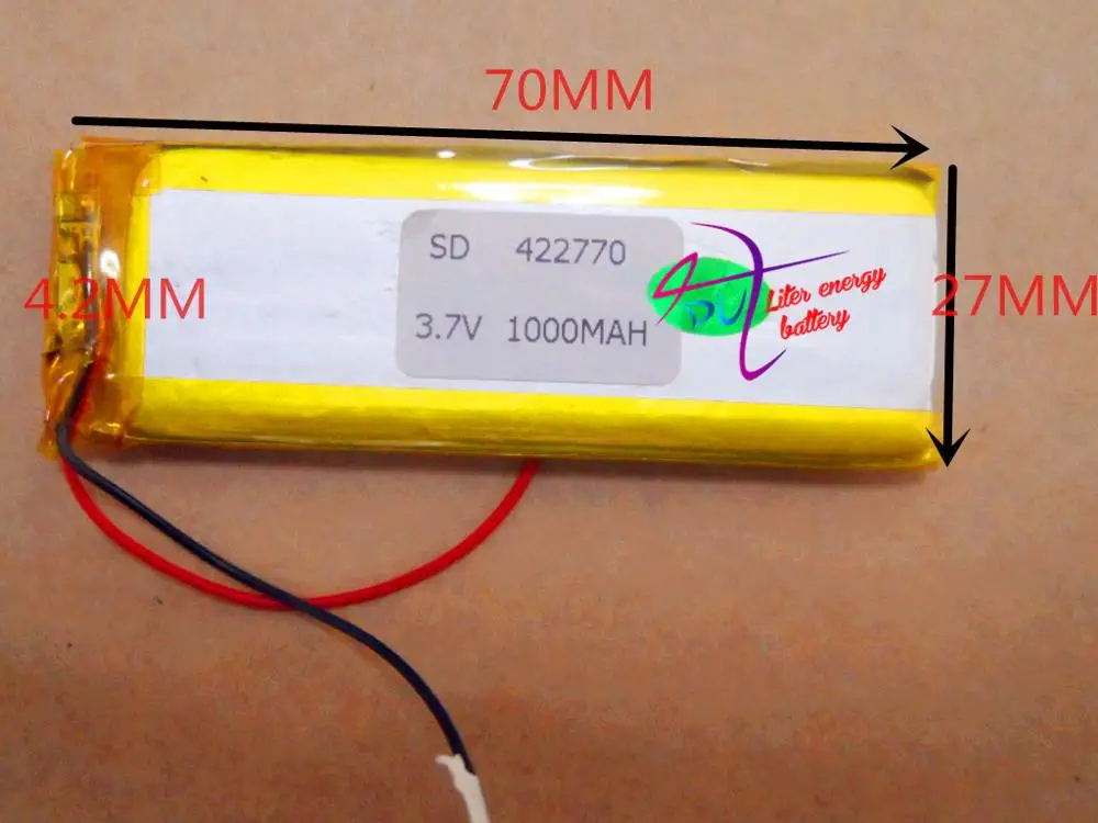 

best battery brand Size 422770 3.7V 1000mah Lithium polymer Battery with Protection Board For Bluetooth GSP PSP Digital Products
