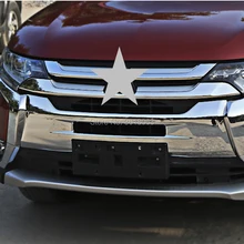 Передний бампер крышка головки решетка гриль глянцевый планки для Mitsubishi Outlander хромовые автомобильные аксессуары для стайлинга