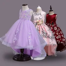 Одежда для детей; кружевное Тюлевое платье с цветочным узором для девочек; вечерние платья принцессы на свадьбу; элегантное детское платье; одежда для маленьких девочек