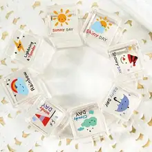 Коробка мини Кристальный дневник набор 8 шт./партия, цирсталь штамп, 4 дизайна на выбор: Погода/эмоция/пара/путешествия