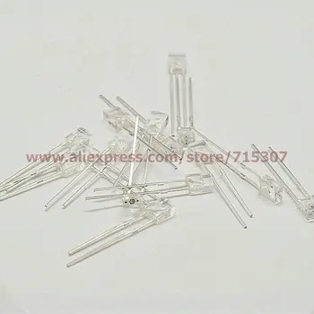 

PHISCALE 50pcs 3*2*4 / 3x2x4mm rectangle red led with flat top transparent lens high brightness 2pins through hole