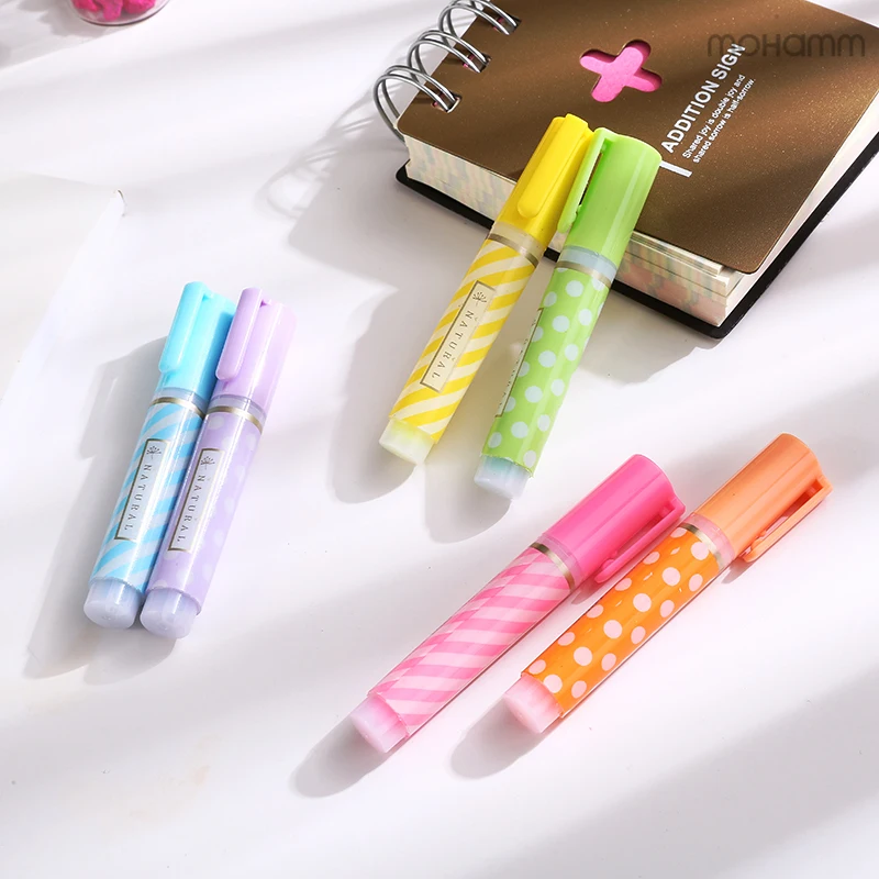 6 Pcs/lot Cute Kawaii Aihao Chisel Point Colored Highlighter Pen