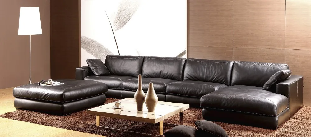 Перьевой диван высокого качества из натуральной кожи диван диван для гостиной специальная L форма посылка современный стиль