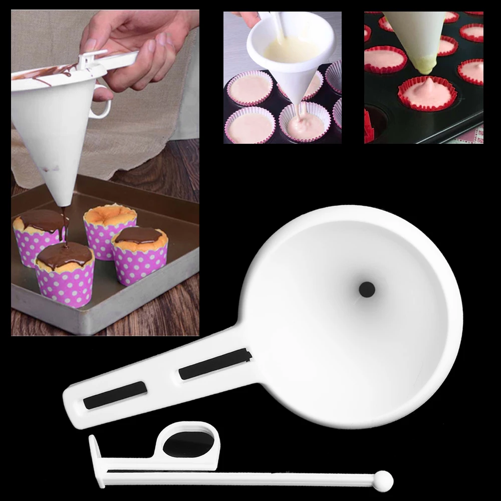 DIY Convenient Chocolate Candy Batter Funnel Mold White Food grade