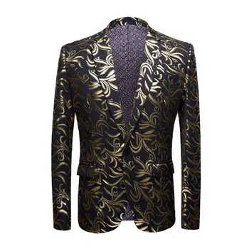 

2019 men's casual suit men's spring outerwear gold fabric business men's wear for holiday celebrations
