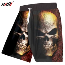 UJWI сексуальные 3D мужские крутые металлические шорты с черепом мужские боксеры карго шорты летние для Jogger повседневные стрейч Талия пляжные шорты 6XL
