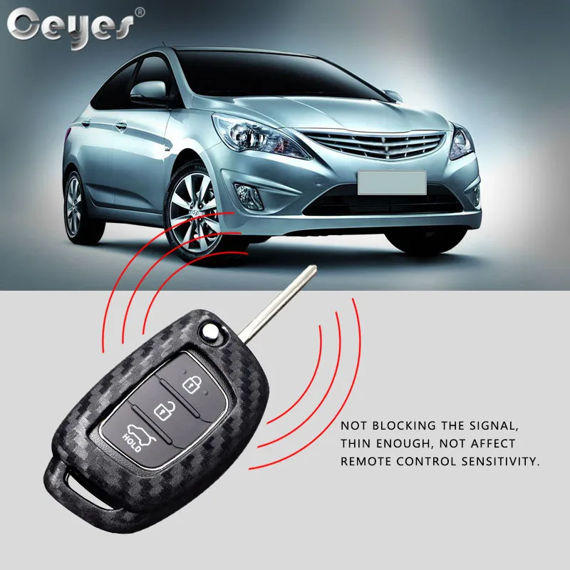 Ceyes автомобильный Стайлинг Авто углеродное волокно защита флип ключ чехлы Чехол для hyundai новая версия IX35 Mistra Fold Shell аксессуары
